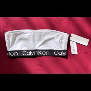 *BRAND NEW* Calvin Klein Logo Bandeau Bikini Top in White
